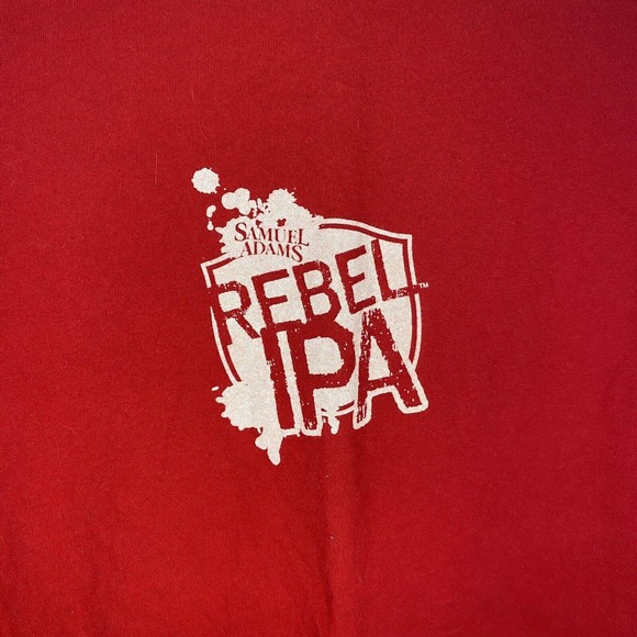 Sam Adams Rebel IPA TShirt Mens XL Red Soft Next Level 2 Sided Boston Brewing Co - Picture 2 of 6